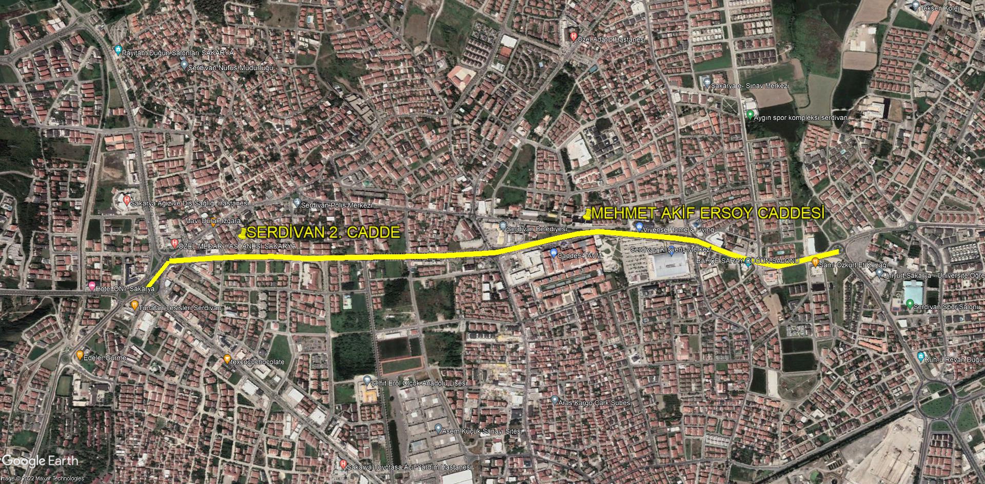 Çalışmanın yapılacağı güzergah