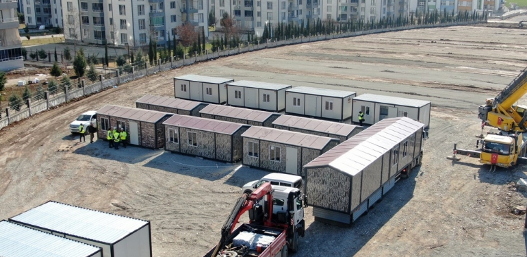400 konteynerlik kentin altyapısı tamam, bağlantılara başlandı