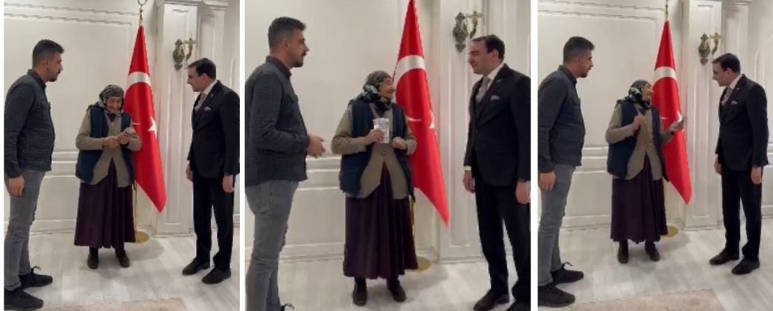 Karslı nine yaşlılık maaşını depremzedelere bağışladı (1)