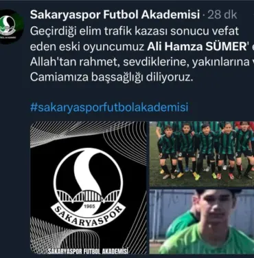 15 YAŞINDAKİ FUTBOLCU KAZADA HAYATINI KAYBETTİ