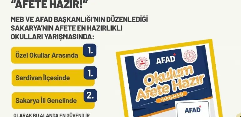 "OKULUM AFETE HAZIR" YARIŞMASINDA BİRİNCİ OLDULAR