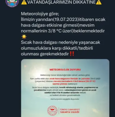 VALİLİK UYARDI, O SAATLERE DİKKAT