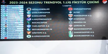 TRENDYOL 1. LİG 2023-2024 SEZONU FİKSTÜRÜ ÇEKİLDİ 1. LİG BU SEZON 18 TAKIMLA OYNANACAK