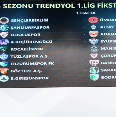TRENDYOL 1. LİG 2023-2024 SEZONU FİKSTÜRÜ ÇEKİLDİ 1. LİG BU SEZON 18 TAKIMLA OYNANACAK
