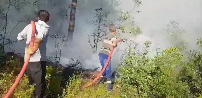 SAKARYA'DA ORMAN YANGININA HAVADAN VE KARADAN MÜDAHALE SÜRÜYOR