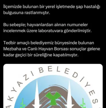 AKYAZI'DA ŞAP HASTALIĞI ALARMI