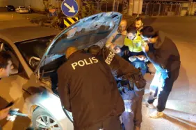 UYGULAMADA DURDURDUKLARI OTOMOBİLİN MOTORUNDAN KEDİ KURTARDILAR POLİS VE BEKÇİ YAVRU KEDİLER İÇİN SEFERBER OLDU
