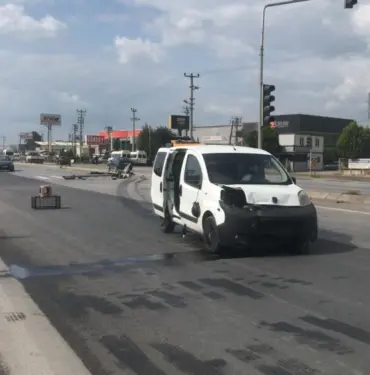 Önündeki araca çarpmamak için direksiyonu çevirince olanlar oldu