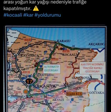 İKİ İLÇEYİ BAĞLAYAN YOL KAR SEBEBİYLE KAPANDI