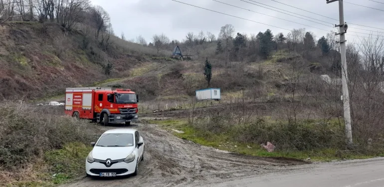 BUNGALOV EVİN BİTİŞİĞİNDEKİ KAZAN DAİRESİNDE YANGIN ÇIKTI