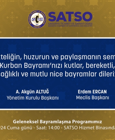SATSO Geleneksel Bayramlaşma Töreni 14 Haziran Cuma Günü Gerçekleştirilecek