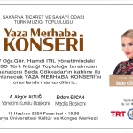 SATSO Türk Müziği Topluluğu'ndan TRT Sanatçısı Seda Gökkadar'ın Katılımıyla “Yaza Merhaba Konseri”