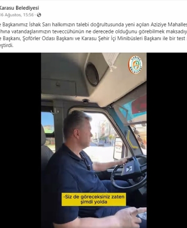 BAŞKAN TEST SÜRÜŞÜ İÇİN BİNDİĞİ DOLMUŞU KEMER TAKMADAN KULLANDI SOSYAL MEDYADA PAYLAŞILAN VİDEO TEPKİ ÇEKTİ