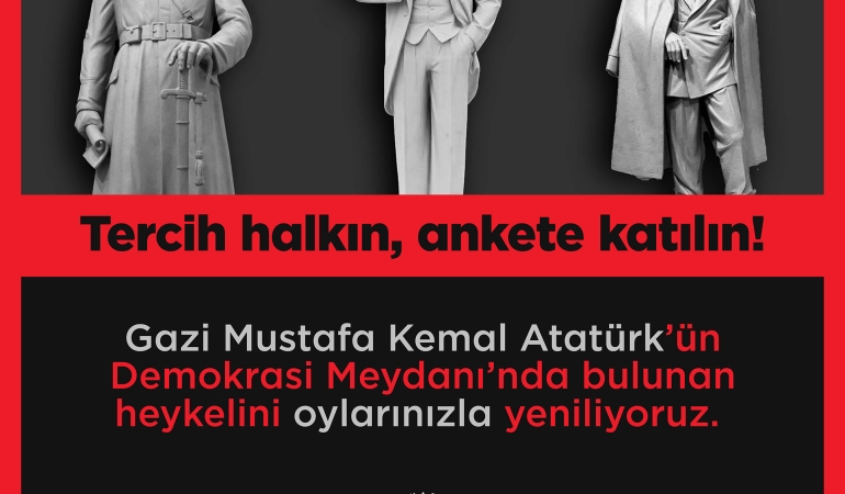 Yusuf Alemdar Atatürk anıtı projesi için 3 seçenekli anketi paylaştı Son kararı Sakaryalı verecek