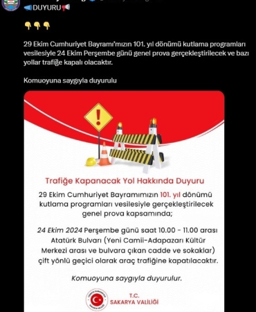 ŞEHİR MERKEZİNDE O YOLU KULLANACAKLAR DİKKAT: GEÇİCİ OLARAK TRAFİĞE KAPANIYOR
