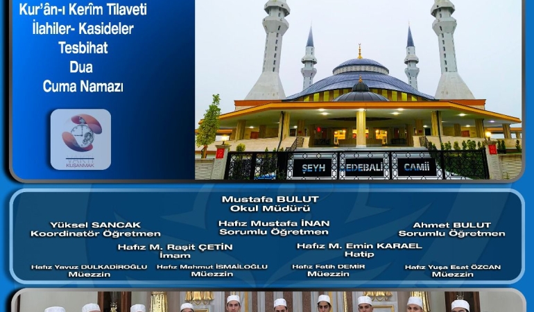 22 Kasım Cuma günü Şeyh Edebali Camii’nde Hatim ve mevlid programı yapılacaktır.