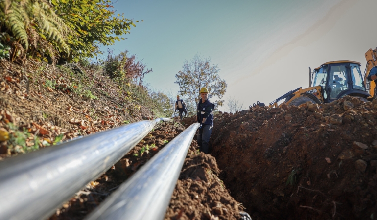 Kurudere Mahallesi’nin 6 bin 500 metrelik yeni içme suyu hattında sona gelindi