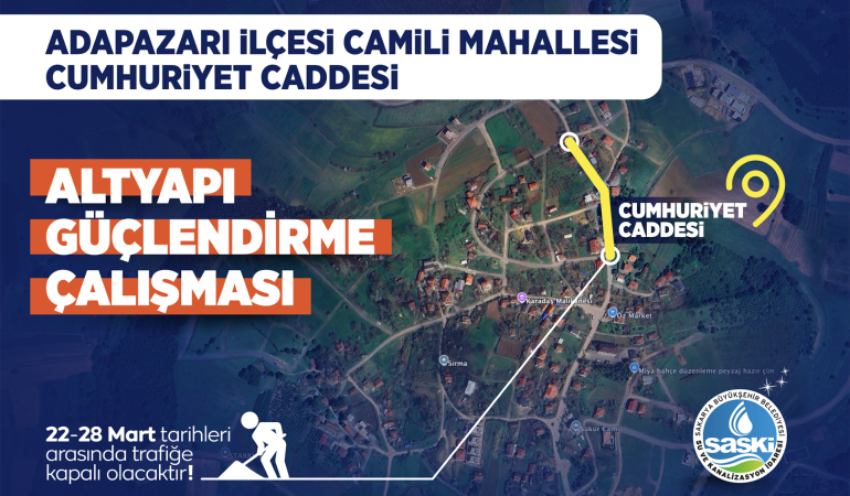 Altyapı çalışmaları için trafik alternatif güzergahlardan sağlanacak