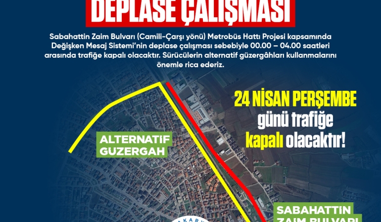 Yenikent güzergâhını kullananlar dikkat O gece trafiğe kapatılacak