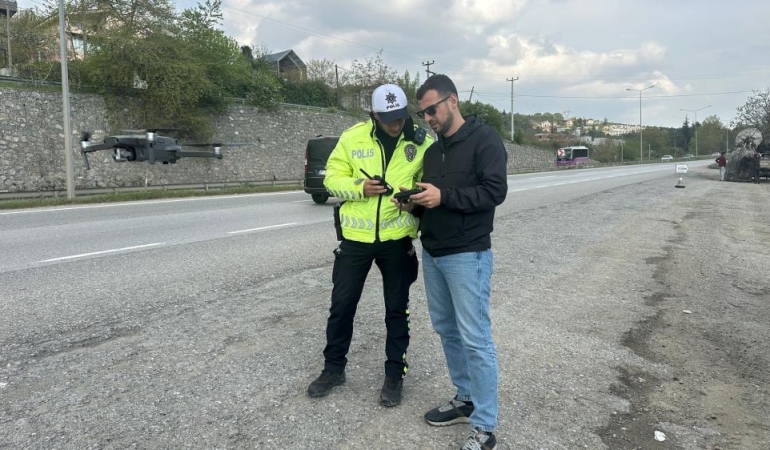 D-100’de dronlu denetim: Kurallara uymayanlara ceza yağdı