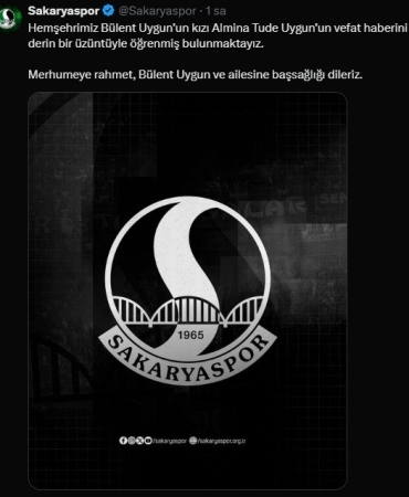 SAKARYASPOR'DAN, ALMİNA TUDE UYGUN İÇİN TAZİYE MESAJI