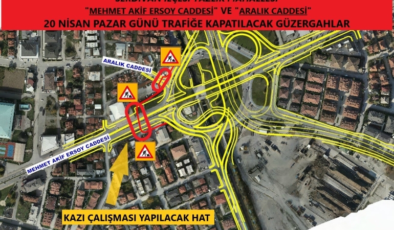 Büyükşehir o güzergâhı kullanacakları uyardı: Pazar günü altyapı çalışması yapılacak