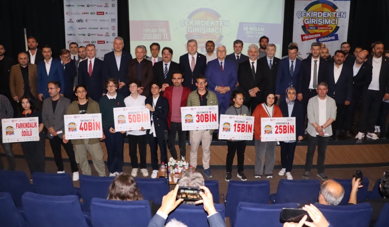 “ÇEKİRDEKTEN GİRİŞİMCİ” PROJE OLİMPİYATLARI’NDA ÖDÜLLER SAHİPLERİNİ BULDU