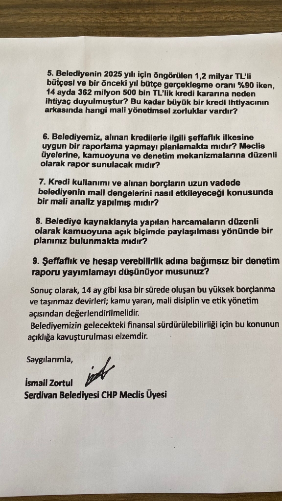 SERDİVAN BELEDİYE BAŞKANLIĞINA