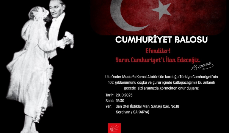CHP Serdivan İlçe Başkanlığı’ndan Cumhuriyet Balosu