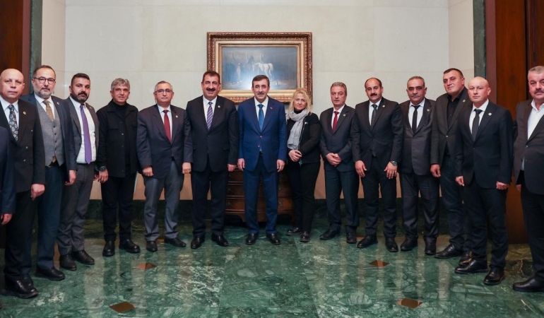 Cumhurbaşkanı Yardımcısı Cevdet Yılmaz, TÜRKYED Heyetini Kabul Etti