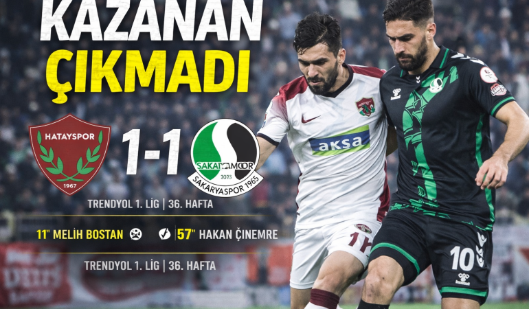 Prestij Maçında Kazanan Yok: Sakaryaspor Hatay’dan 1 Puanla Döndü