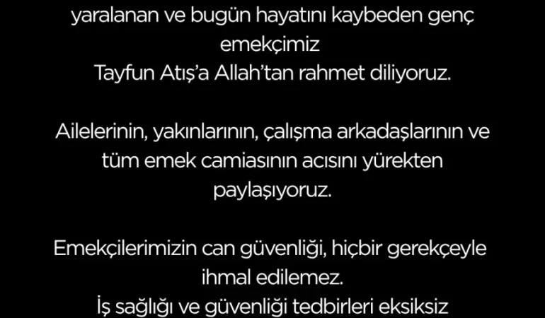 İŞÇİ ÖLÜMLERĞİ HK