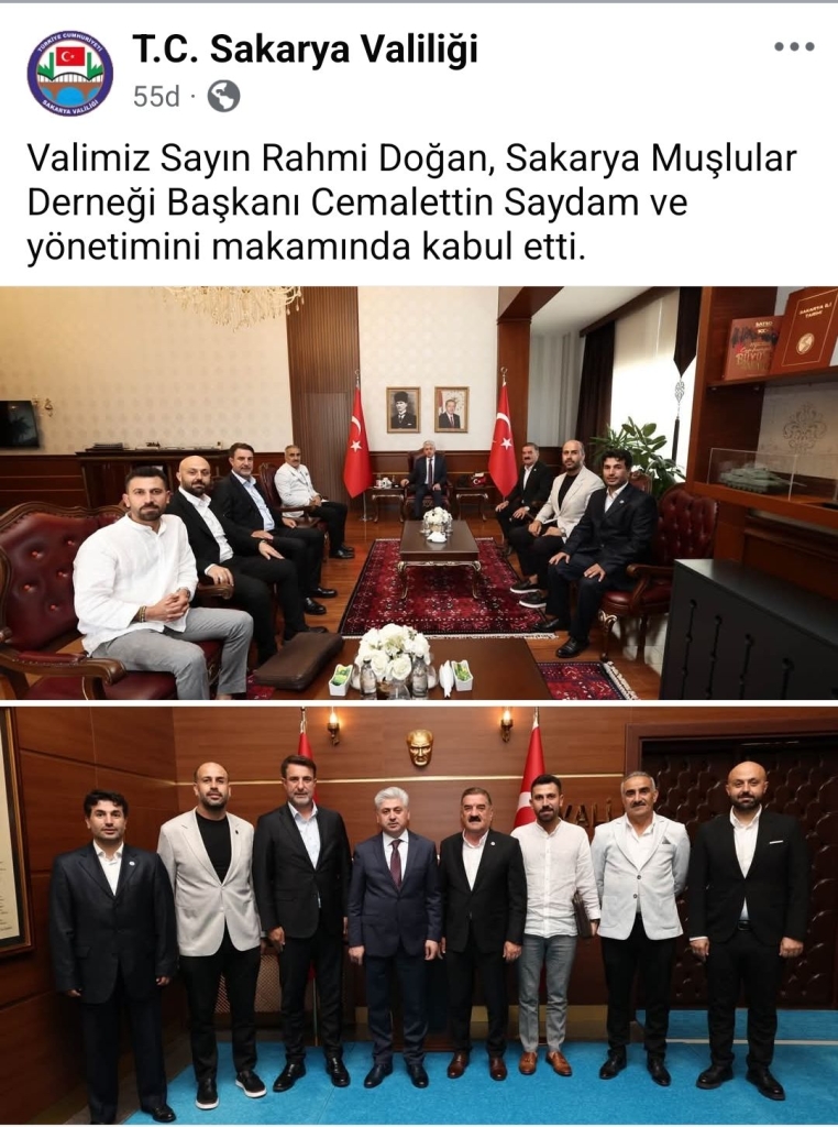 Sakarya Muşlular Derneği'nden Vali Doğan'a ziyaret