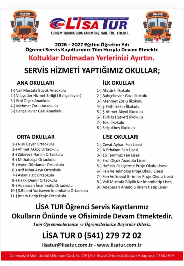 Lisa Tur’dan 30 yıllık tecrübeyle güvenli öğrenci taşımacılığı