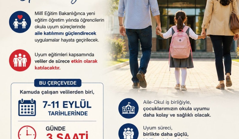 SAKARYA’DA YENİ EĞİTİM ÖĞRETİM YILINA UYUM SÜRECİ BAŞLIYOR  “Ailemle Okul Yolu” Programı ile Öğrencilerin Okula Uyumu Desteklenecek