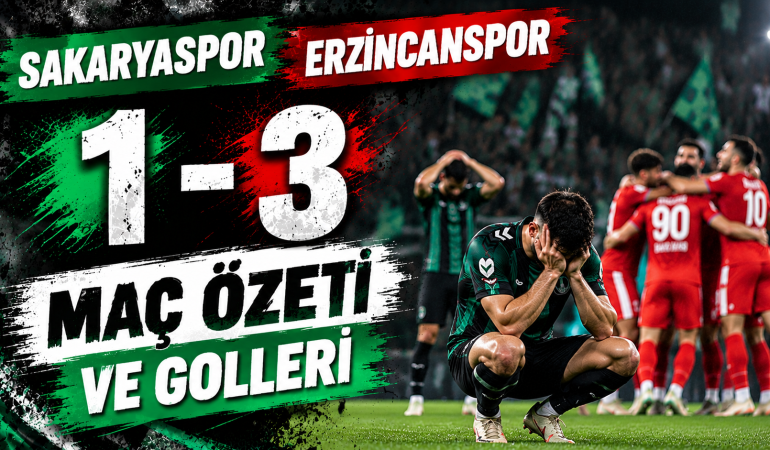 Sakaryaspor:1 – Erzincanspor:3 Maç Özeti ve Golleri