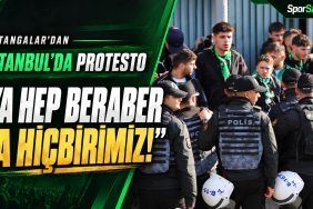 Yeşil atkılı taraftarlar ve polis