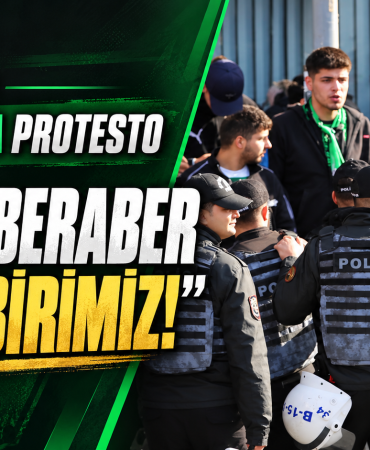 Yeşil atkılı taraftarlar ve polis